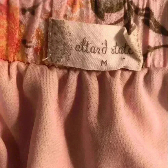 Altar’d State Womens Medium Pink Floral Blouse Embroidered Lined Flutter Sleeves - Picture 6 of 7